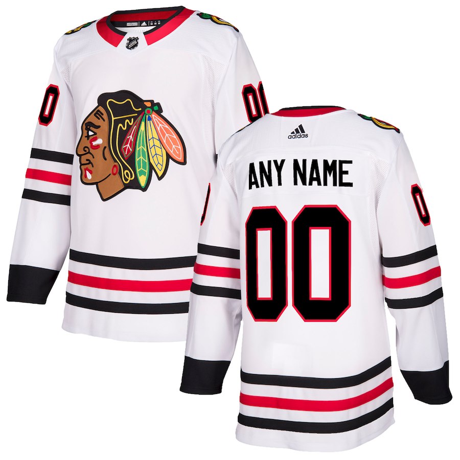 NHL Men adidas Chicago Blackhawks white Authentic Customized Jersey->customized nhl jersey->Custom Jersey